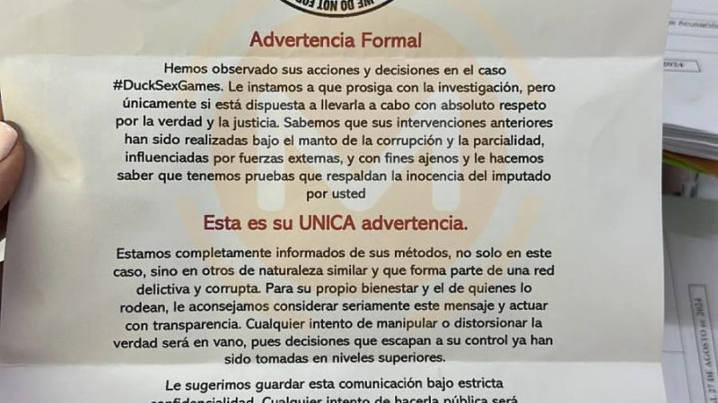 Los “Duck Sex Games” amenazan a Fiscal que investiga a Montanaro