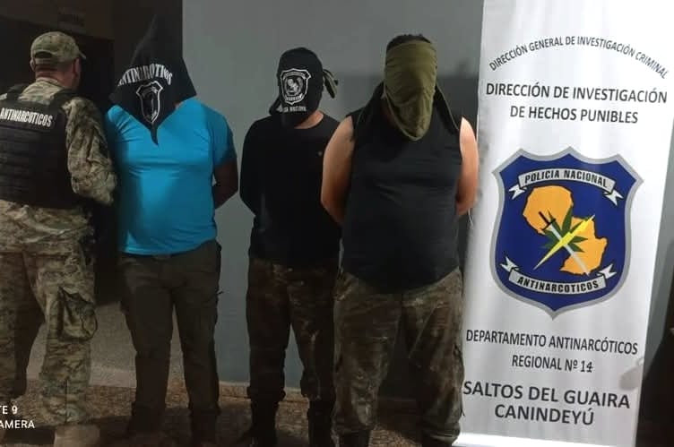 Tres policías detenidos por intento de traficar marihuana en Canindeyú