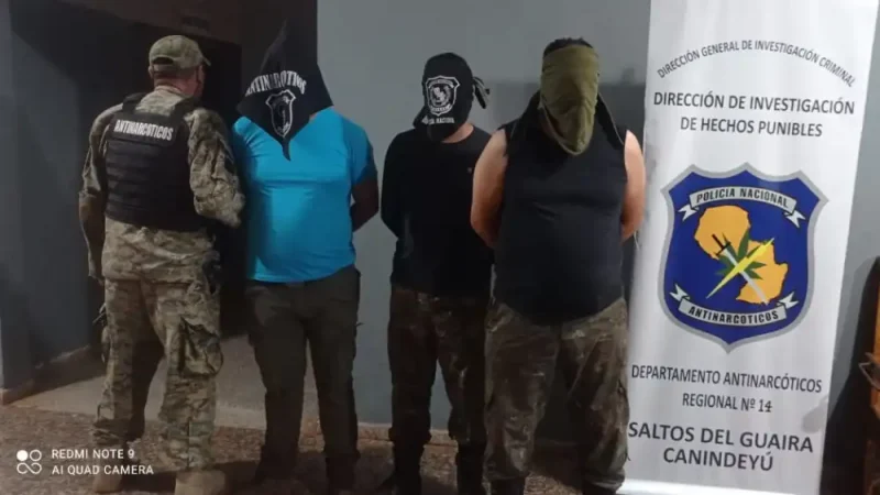 Canindeyú: Tres policías detenidos con casi 300 kilos de marihuana