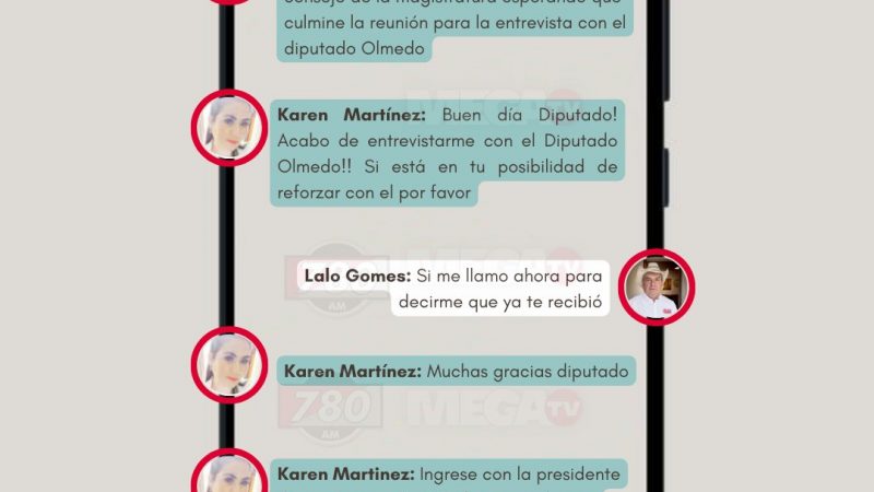Jueza pidió ayuda a Lalo Gomes para integrar terna en el Consejo de la Magistratura