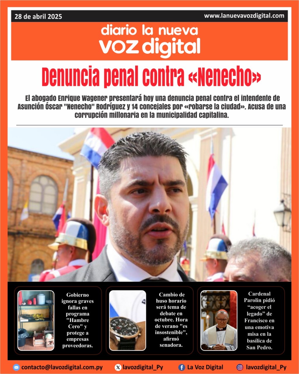 Tapa del lunes 28 de abril