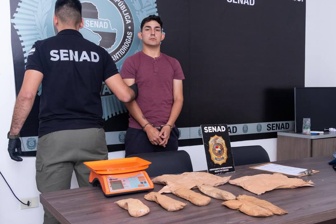 SENAD detuvo a joven que intentaba volar a España con cocaína atada al cuerpo