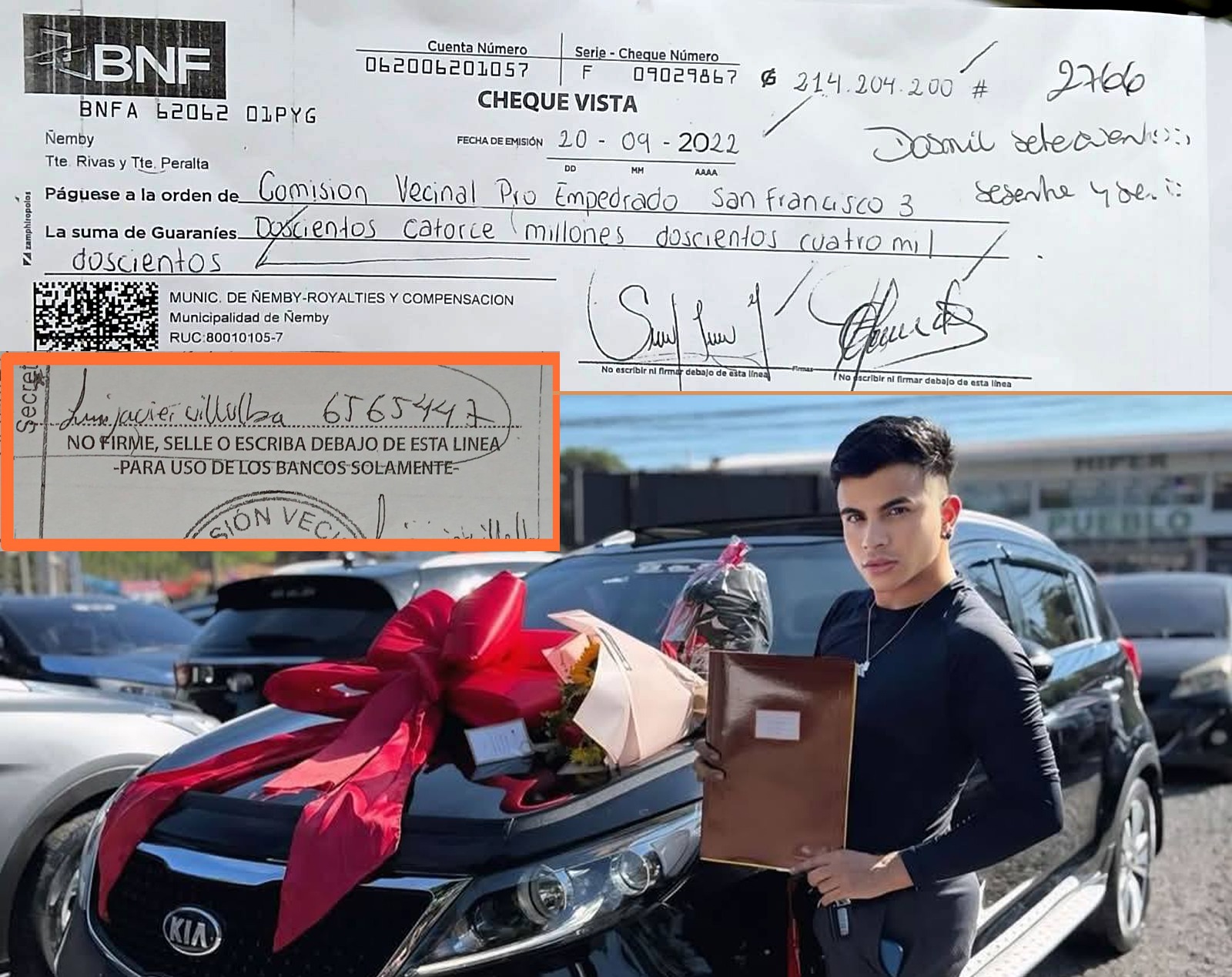 Denuncian que empleado municipal de Ñemby cobró cheque destinado a obras barriales