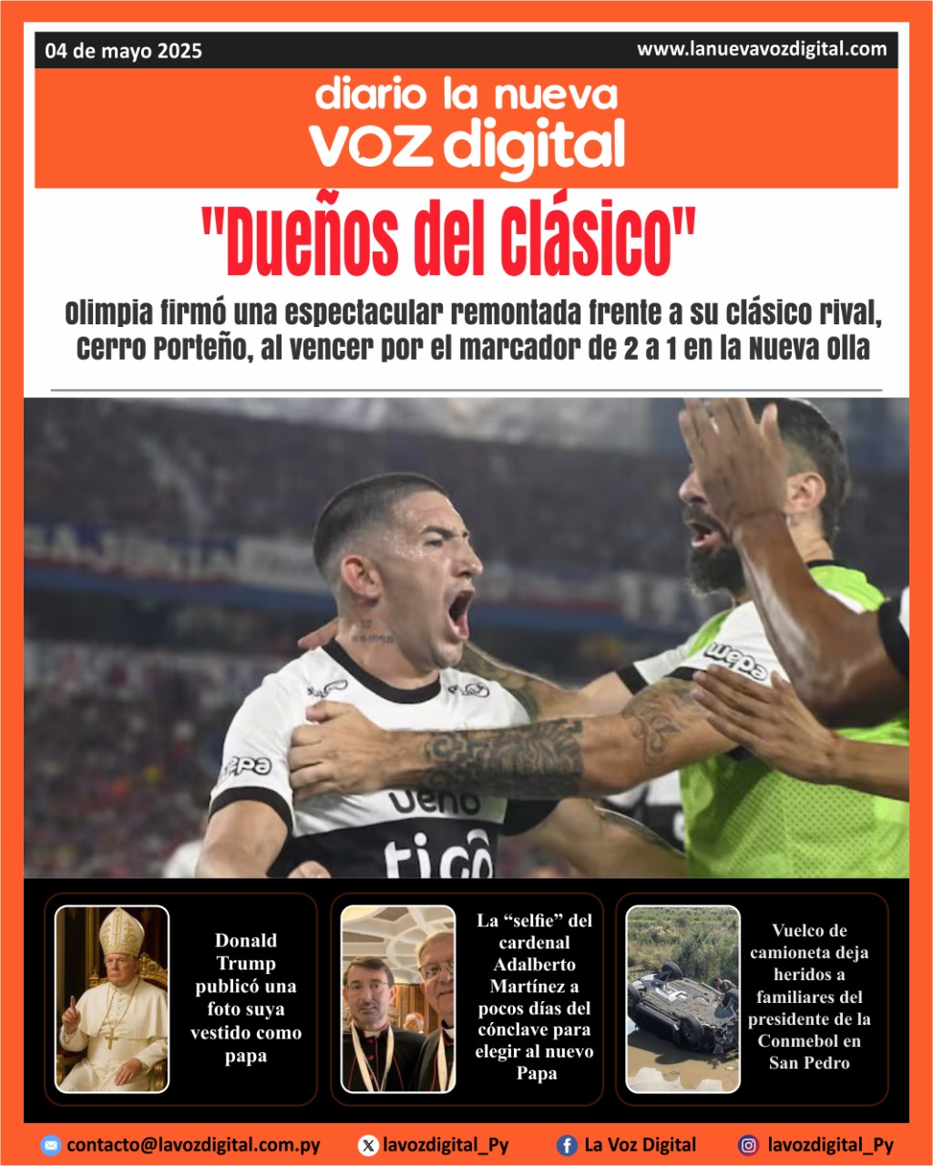 ¡Buen día!🌞 🇵🇾✨  Compartimos la portada de hoy, 04/05/2025