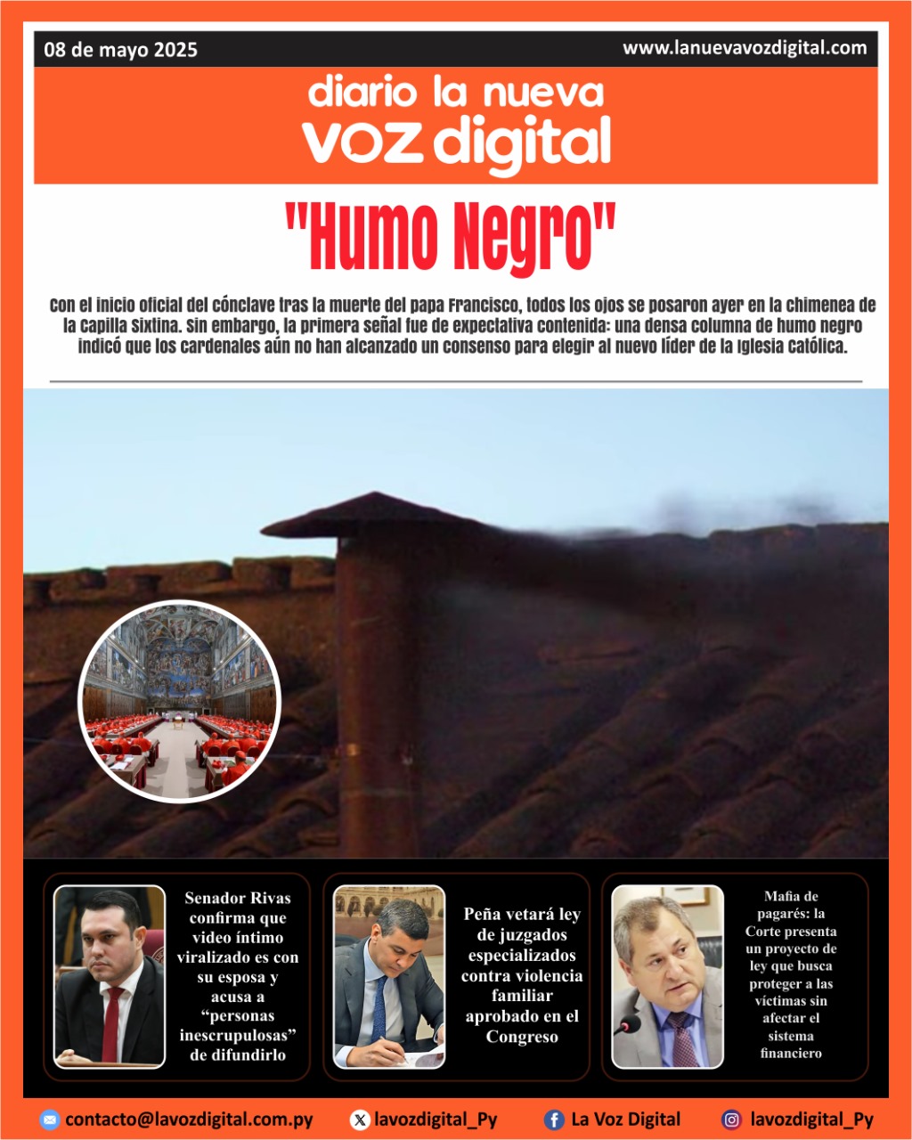 ¡Buen día!🌞 🇵🇾✨  Compartimos la portada de hoy, 08/05/2025