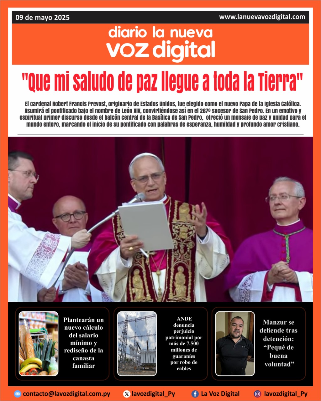 Tapa del Diario 09-05-2025