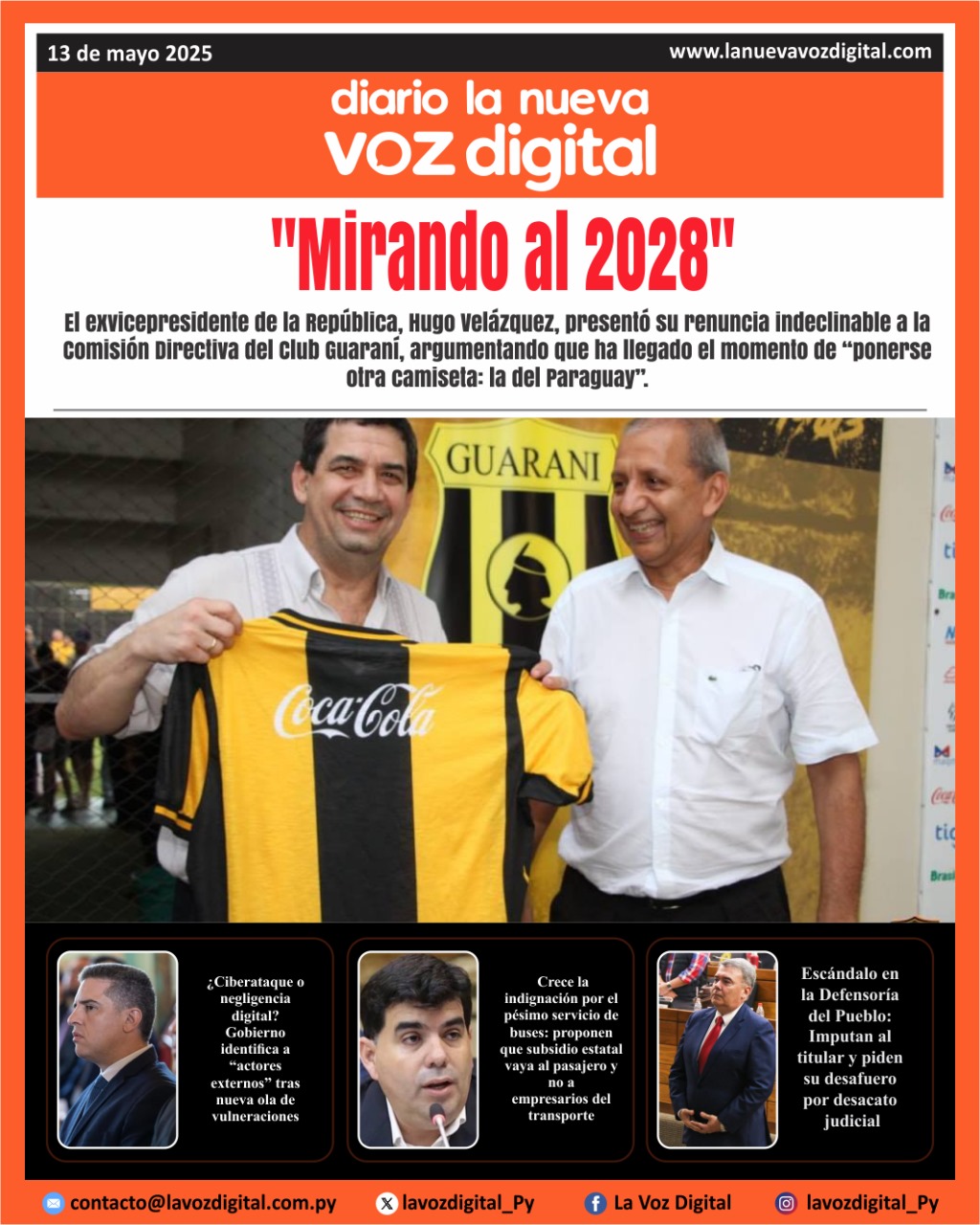 Tapa del Diario 13-05-2025