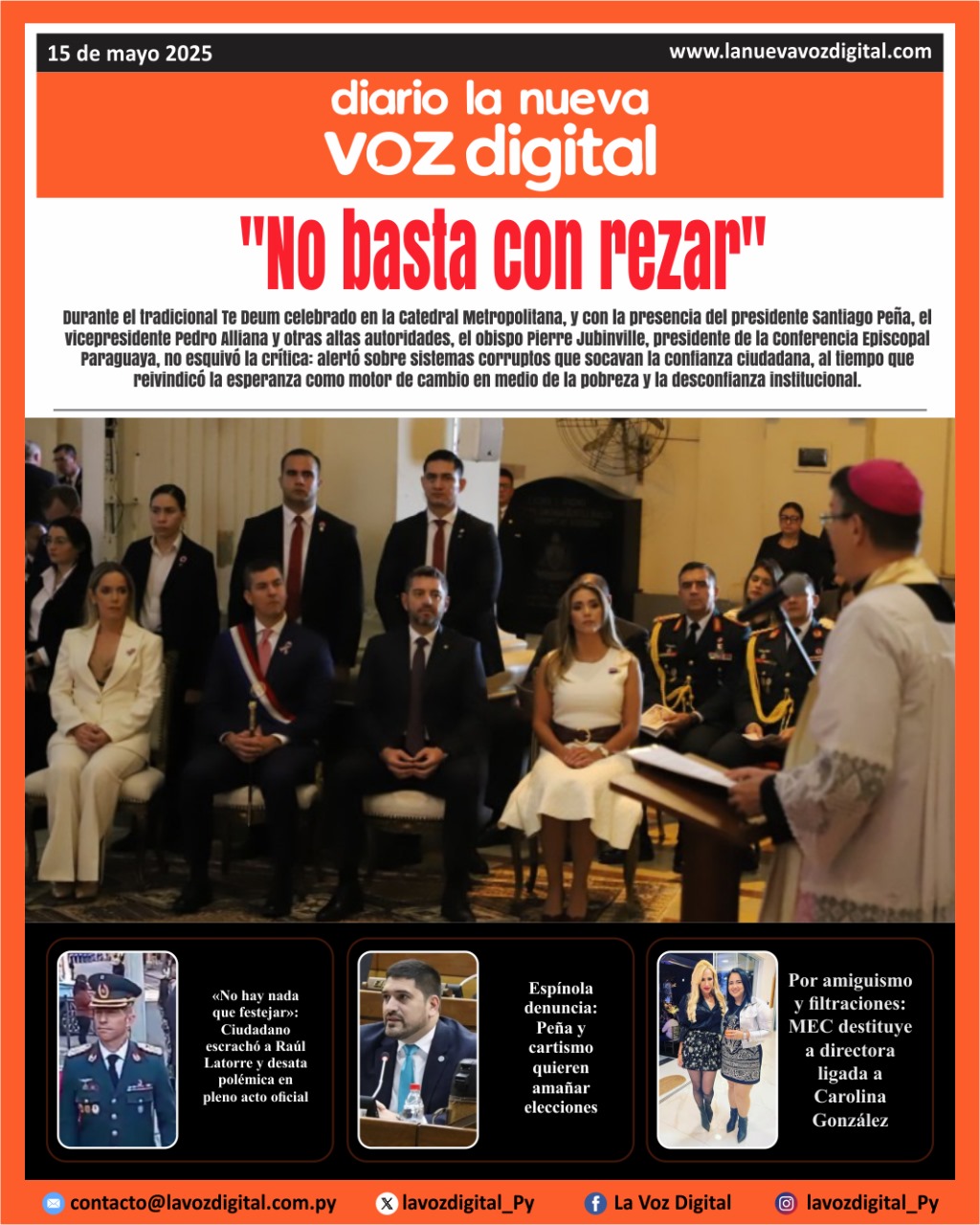 Tapa del Diario 15-05-2025