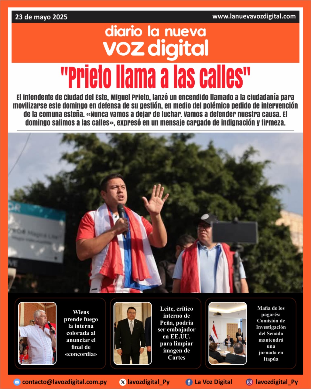 Tapa del Diario 23-05-2025