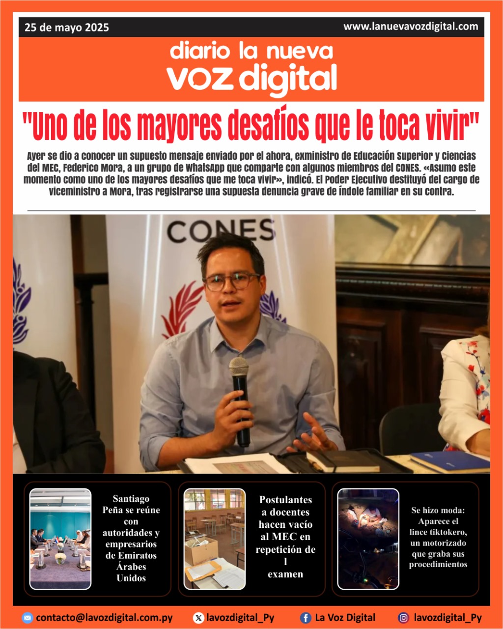 Tapa de Diario 25-05-2025