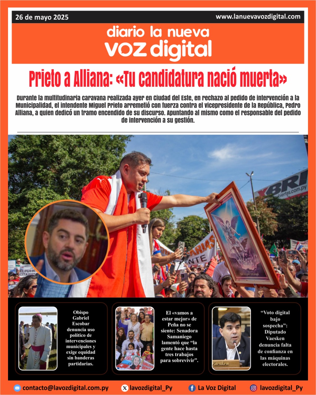 Tapa de Diario 26-05-2025