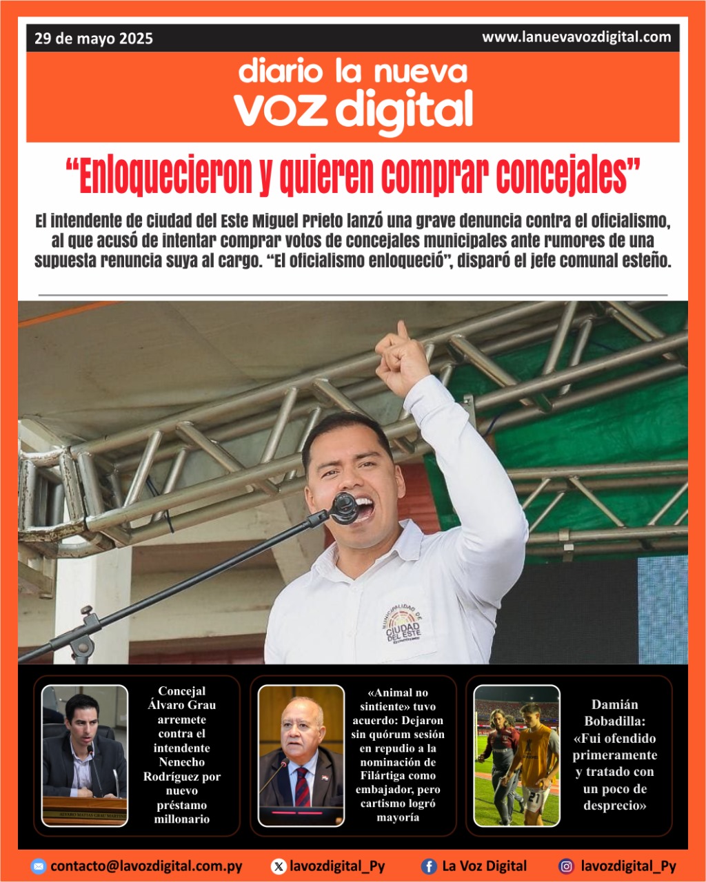 Tapa de Diario 29-05-2025