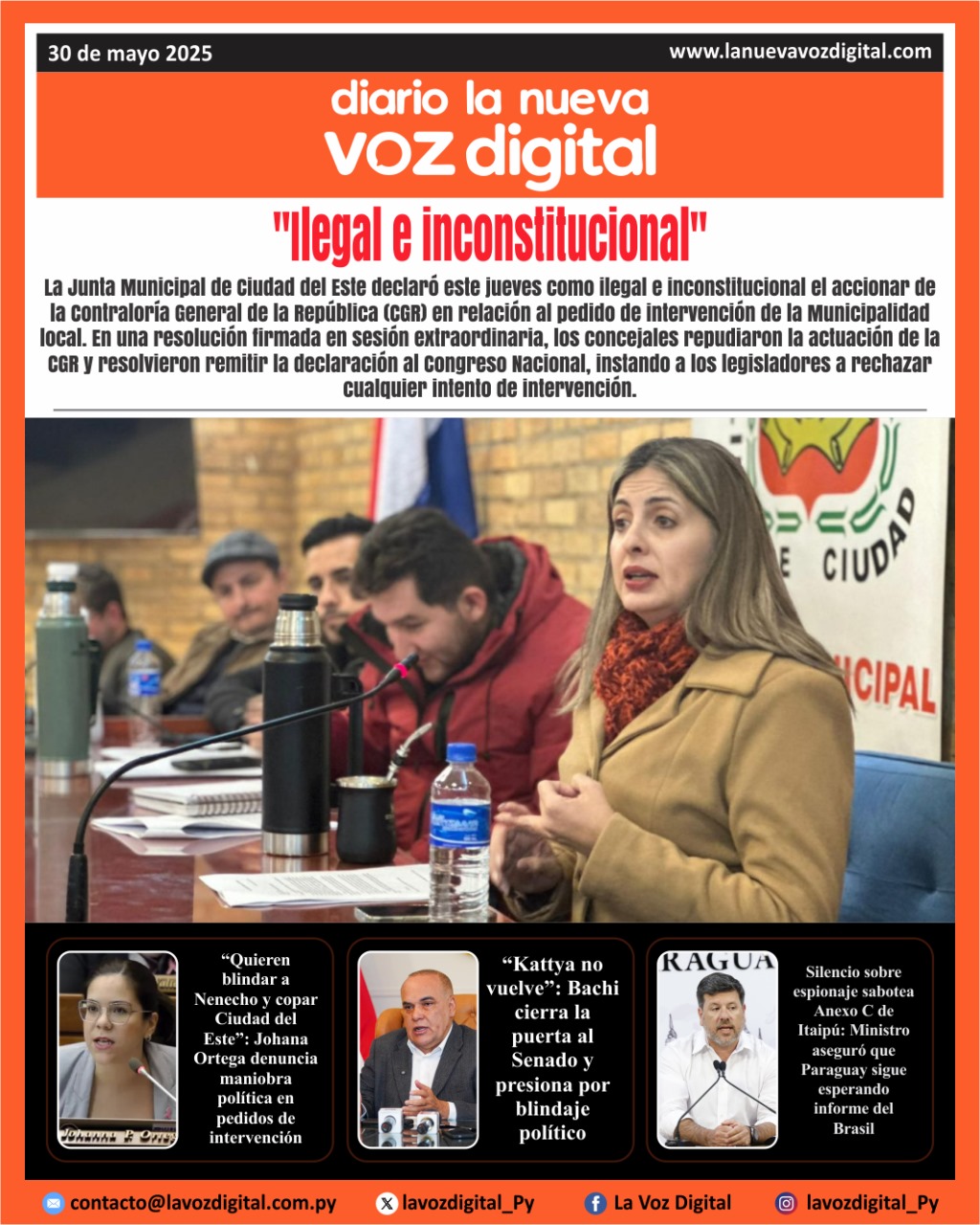 Tapa de Diario 30-05-2025
