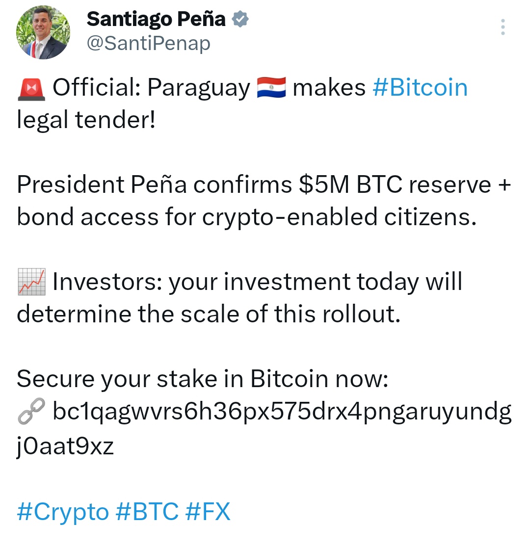 Otra falla en ciberseguridad: Hackean la cuenta de X de Santiago Peña