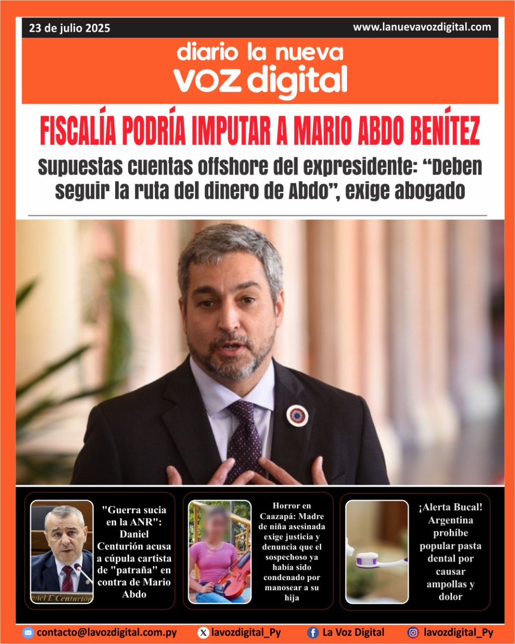 Tapa del 23 de julio del 2025