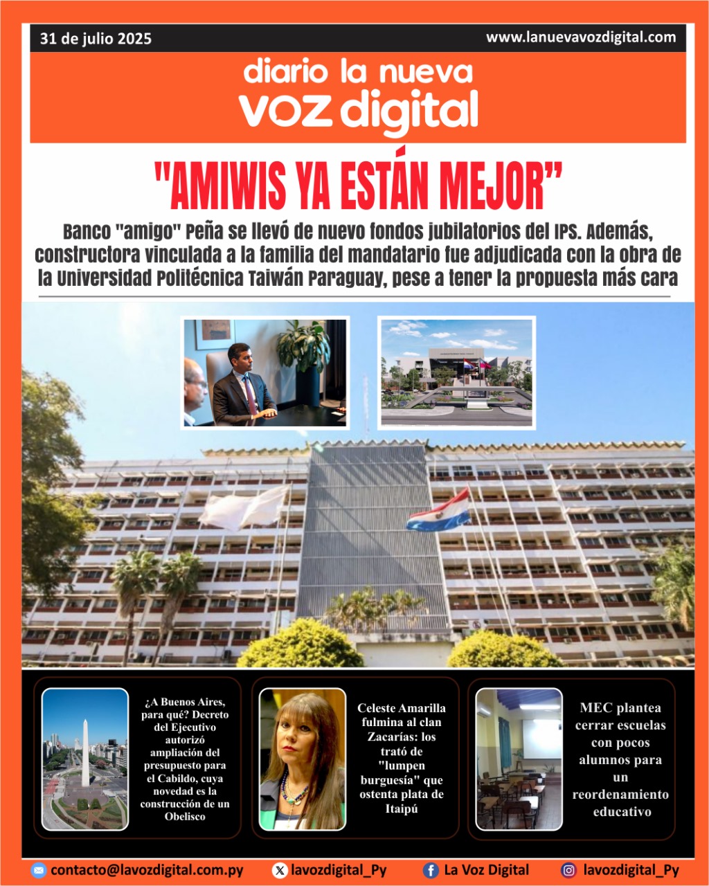 Tapa del 31 de julio del 2025