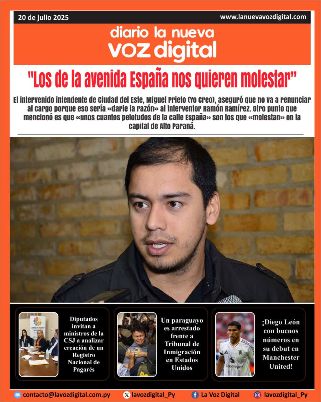 Tapa del 20 de julio del 2025