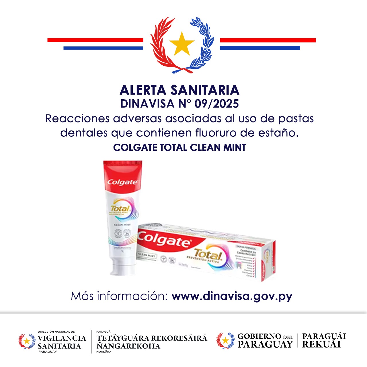 DINAVISA suspende Colgate Total Clean Mint por reacciones adversas