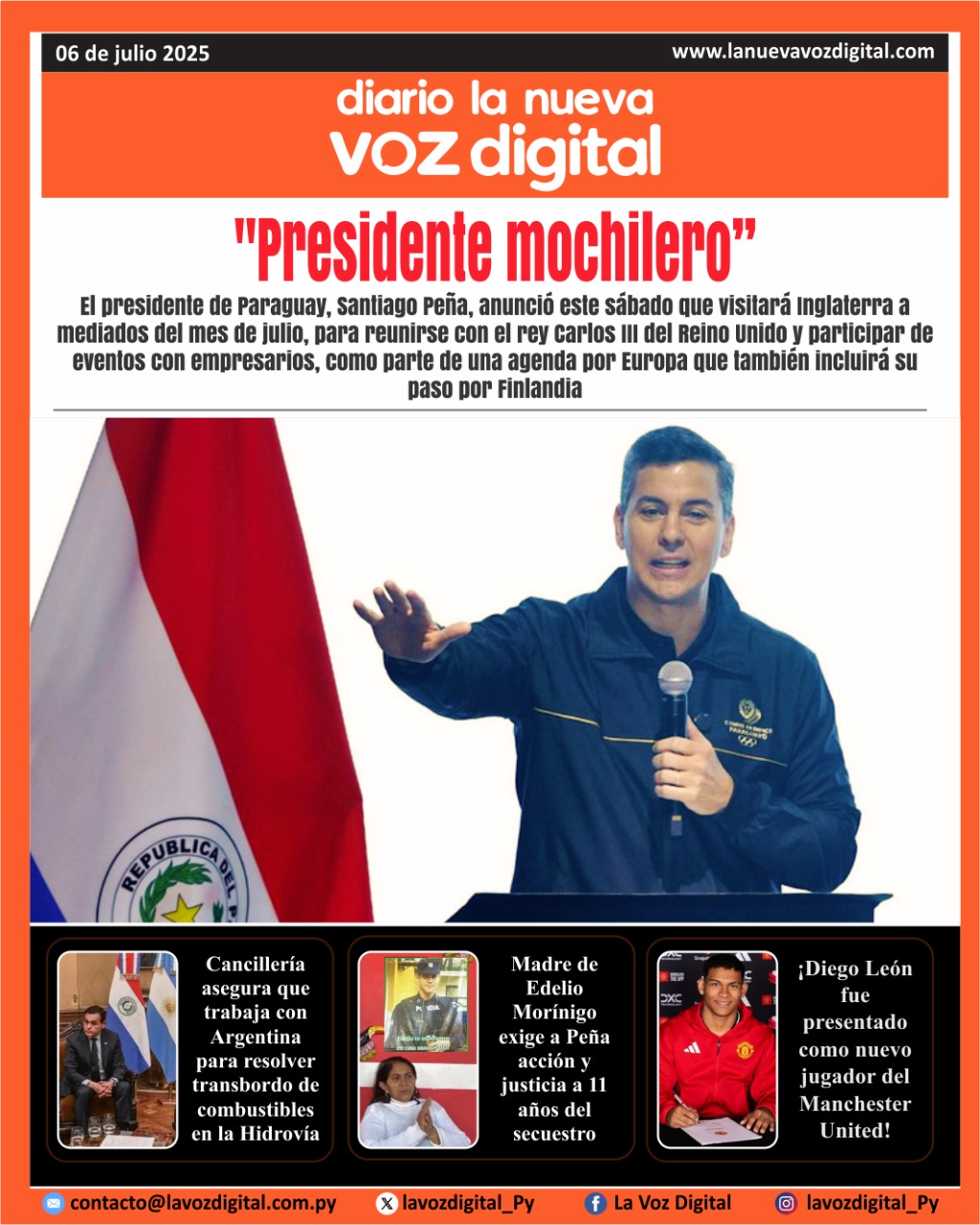 Tapa del domingo 6 de julio del 2025