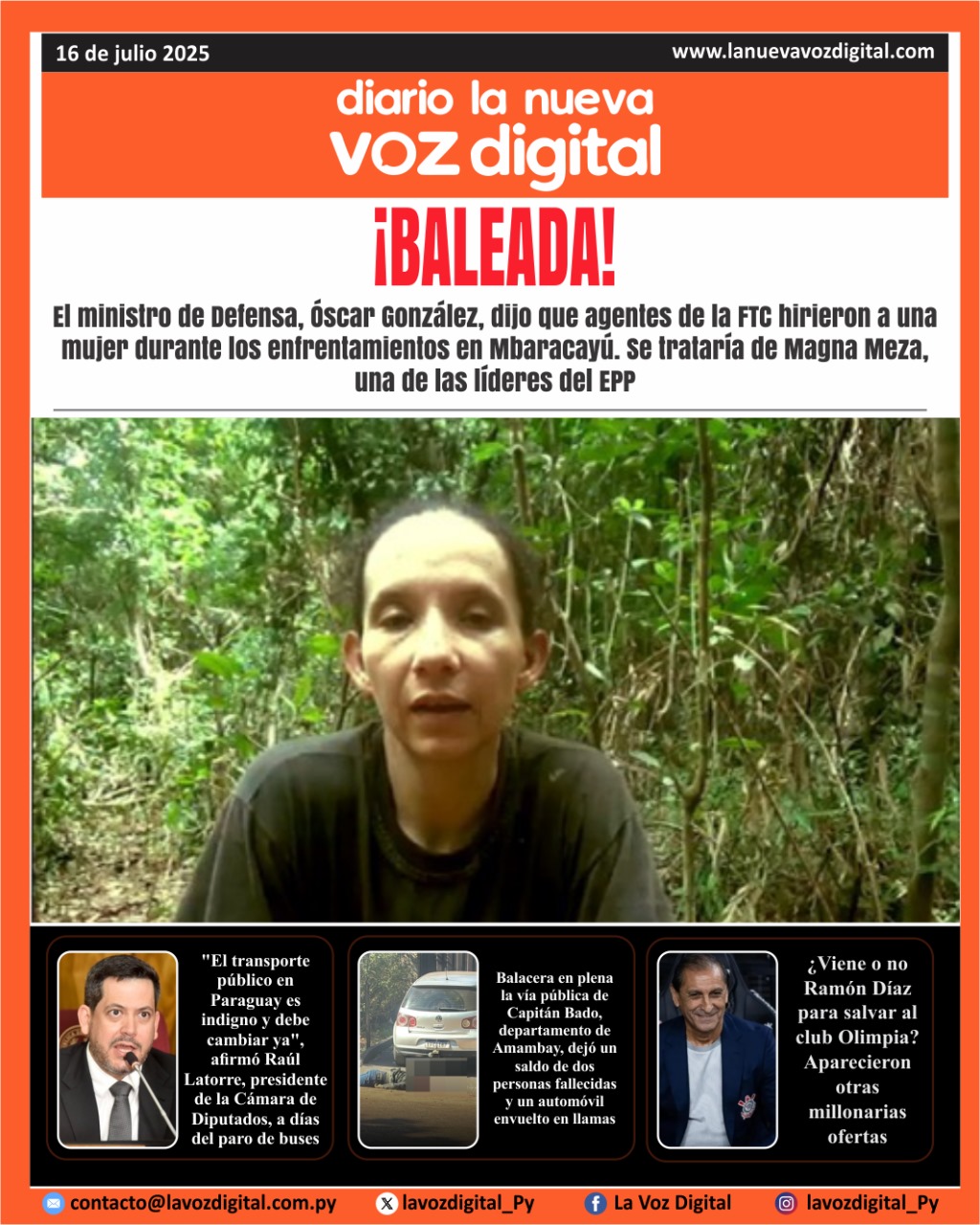 Tapa del 16 de julio del 2025