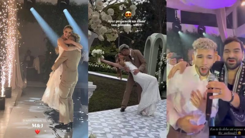 Julio Enciso y Melissa Cardona tiraron “la casa por la ventana” en su boda religiosa en Colombia