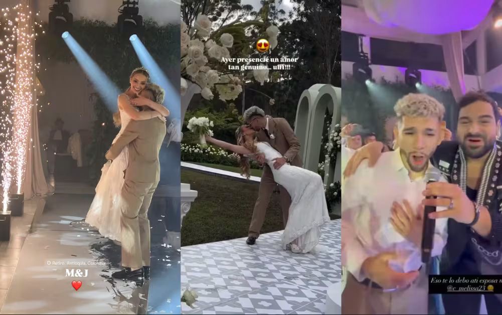 Julio Enciso y Melissa Cardona tiraron “la casa por la ventana” en su boda religiosa en Colombia