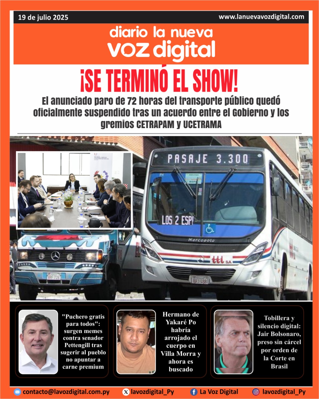 Tapa del 19 de julio del 2025