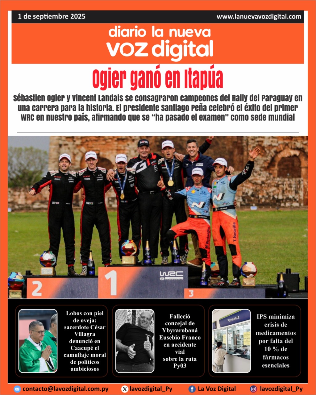 Tapa del 1 de septiembre del 2025