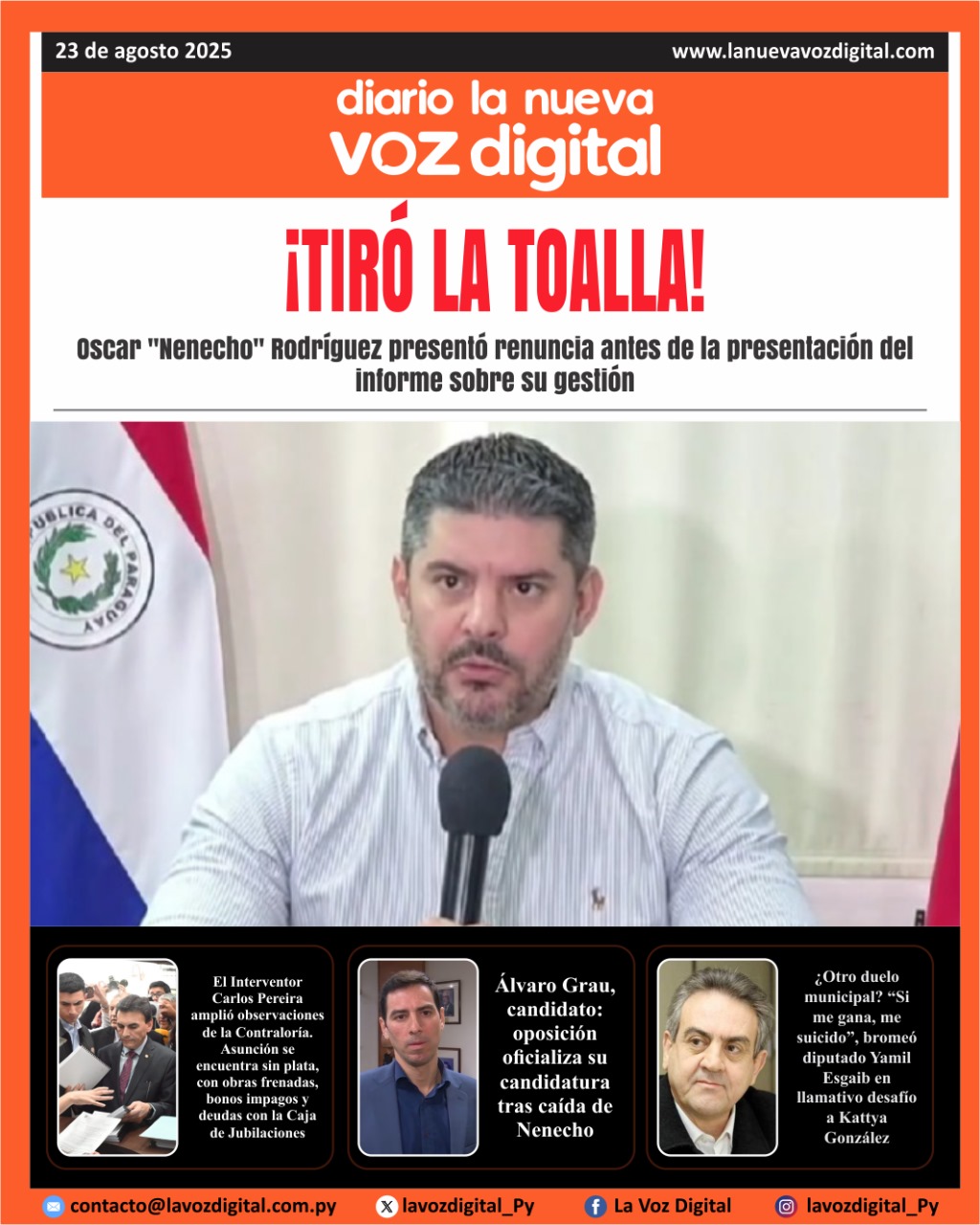 Tapa del 23 de agosto del 2025