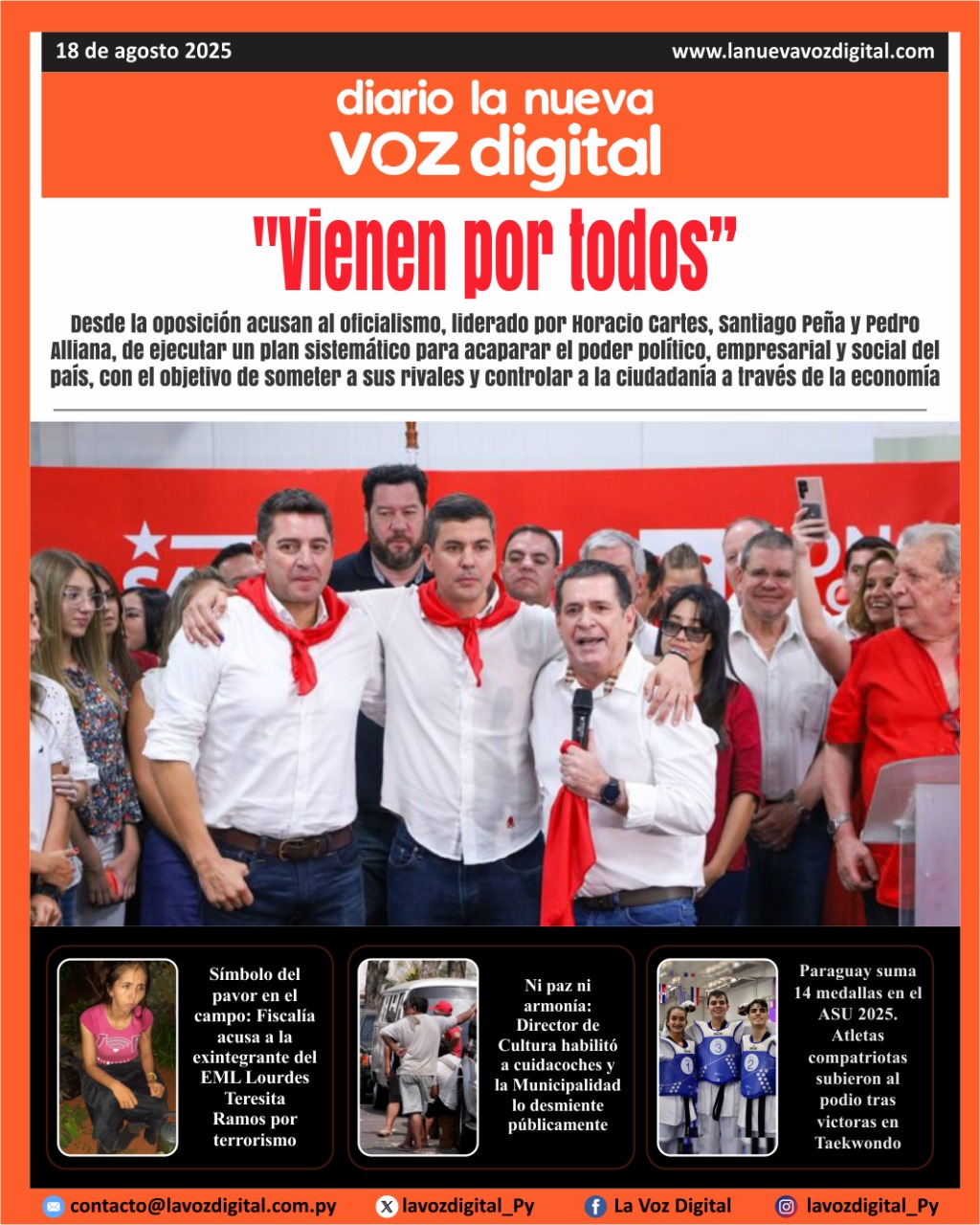 Tapa del 18 de agosto del 2025