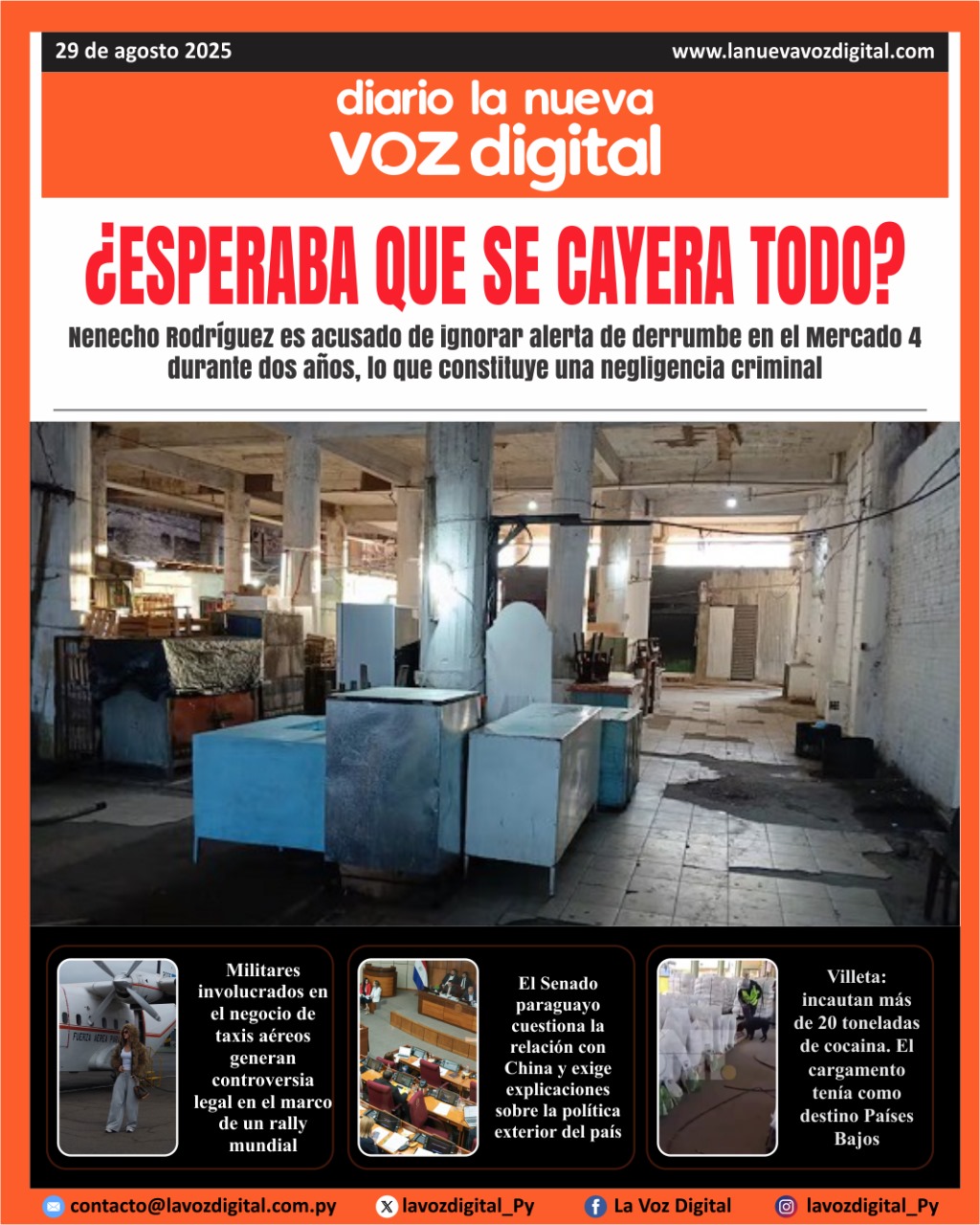 Tapa del 29 de agosto del 2025