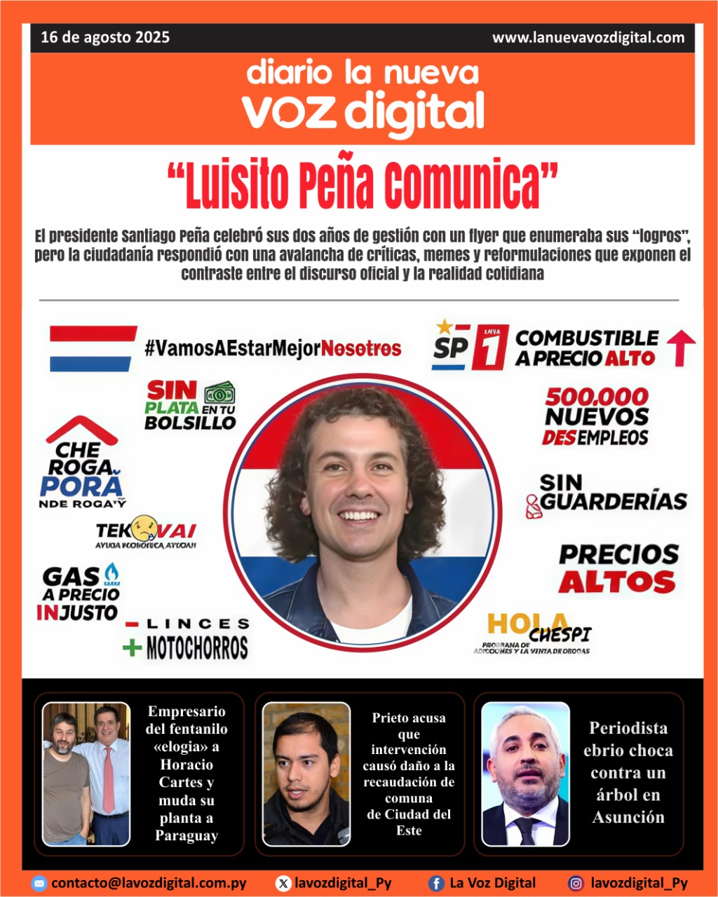 Tapa del 16 de agosto del 2025