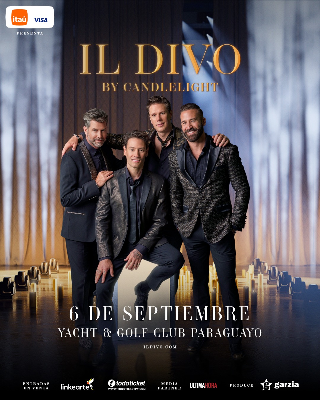 IL DIVO regresa a Paraguay con su gira más íntima: “By Candlelight”