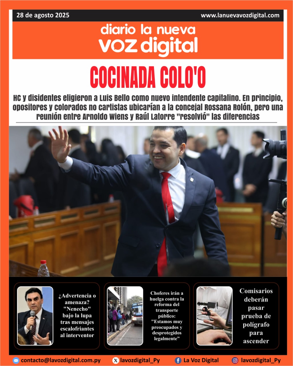 Tapa del 28 de agosto del 2025