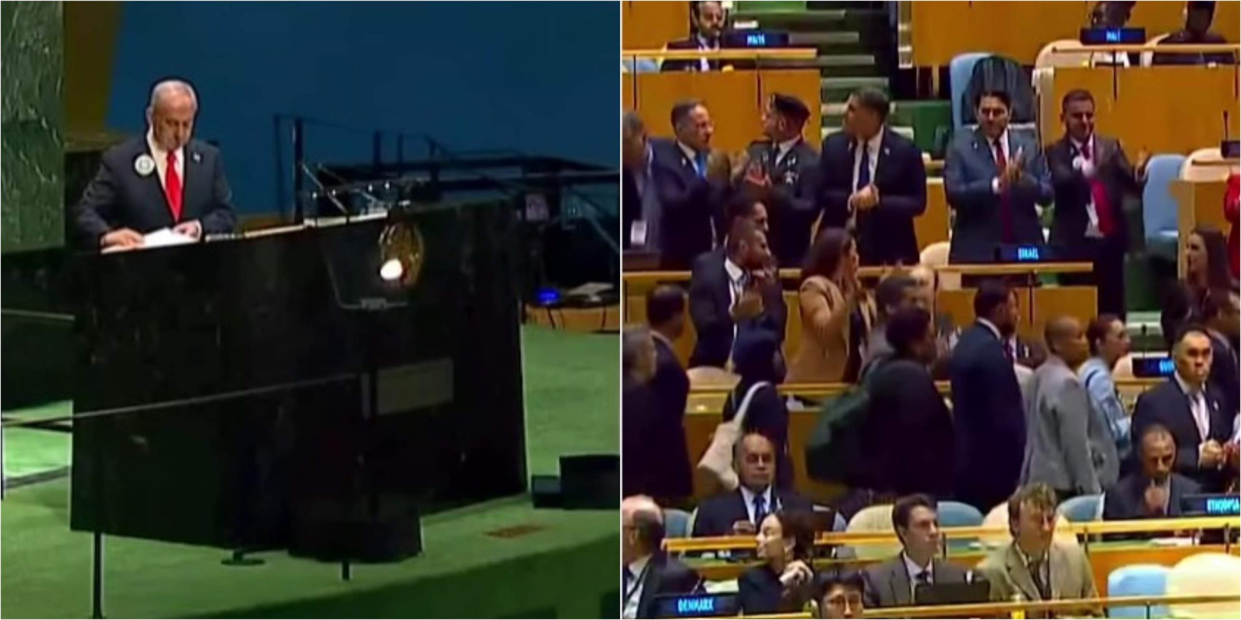 Netanyahu habla solo en la ONU: líderes lo abuchean, Peña lo toma de la mano