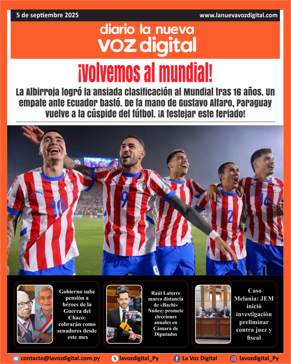 Tapa del 5 de septiembre del 2025 🇵🇾