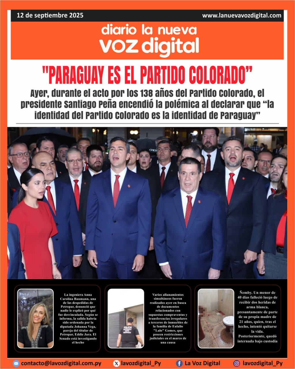 Tapa del 12 de septiembre del 2025
