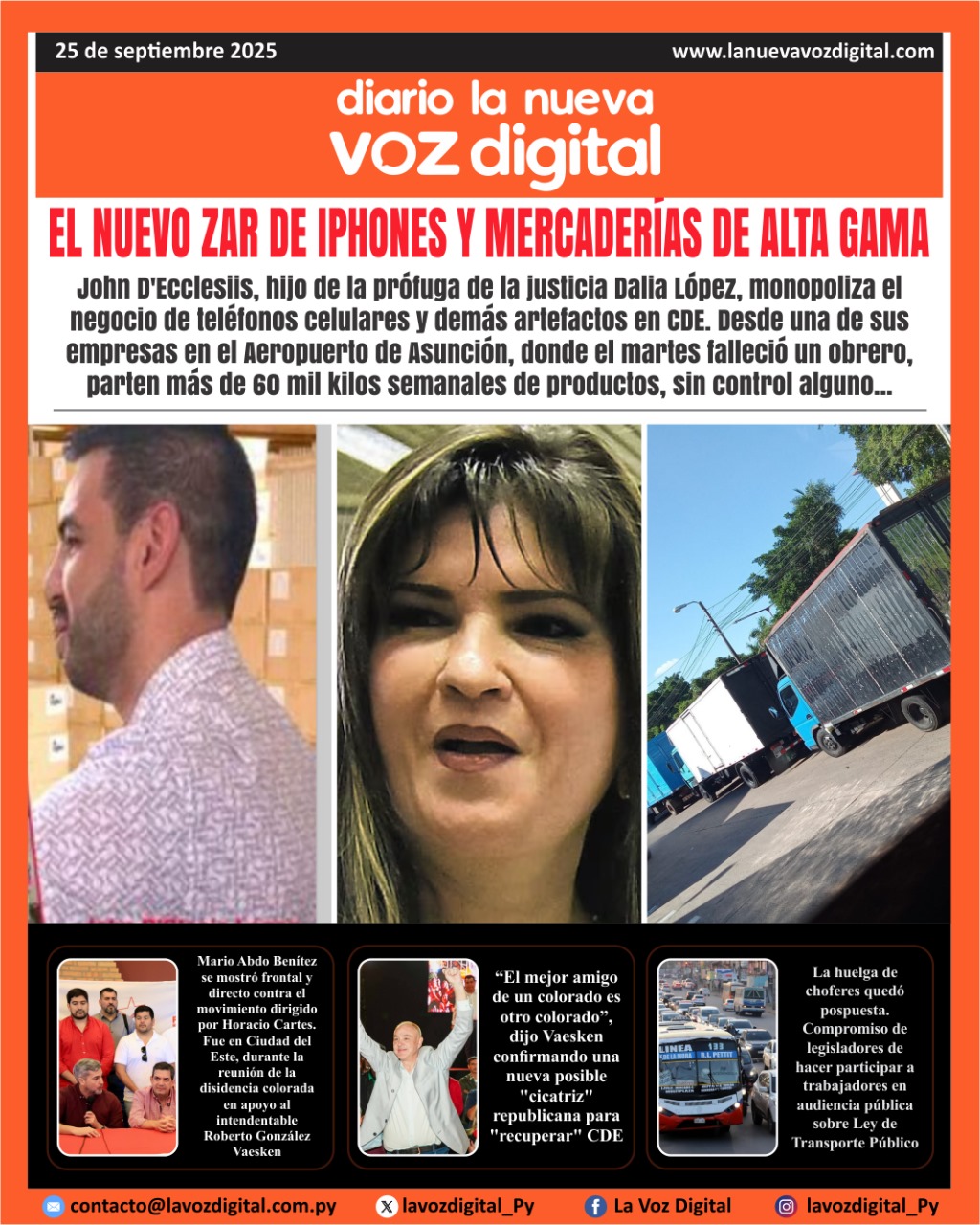 Tapa del 25 de septiembre del 2025