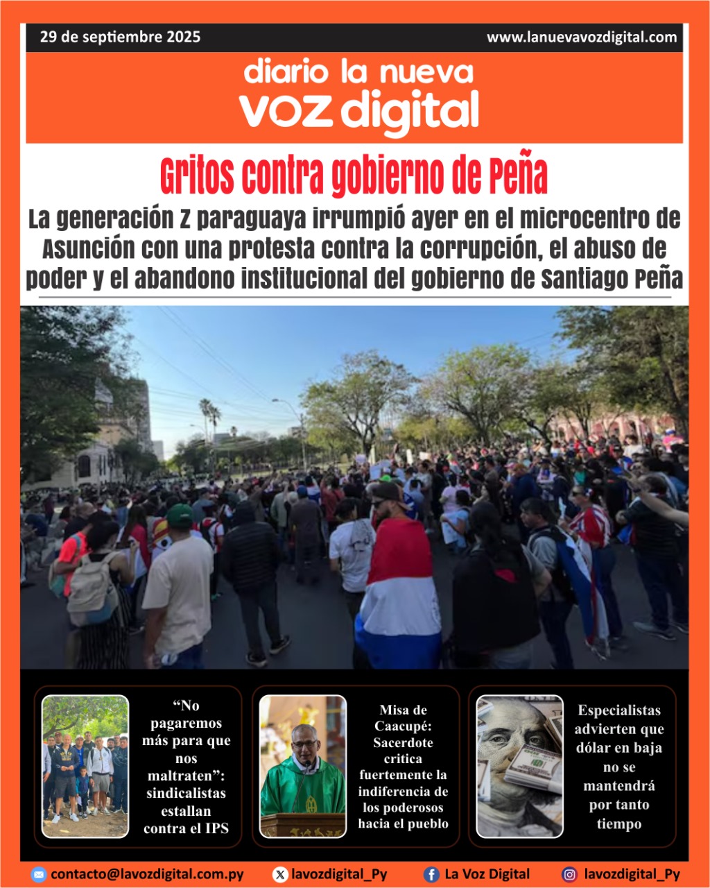 Tapa del 29 de septiembre del 2025