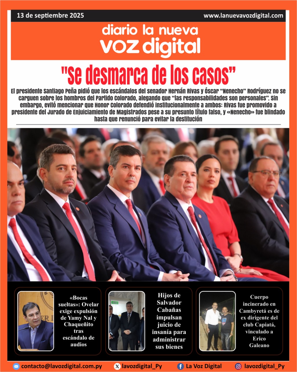 Tapa del 13 de septiembre del 2025
