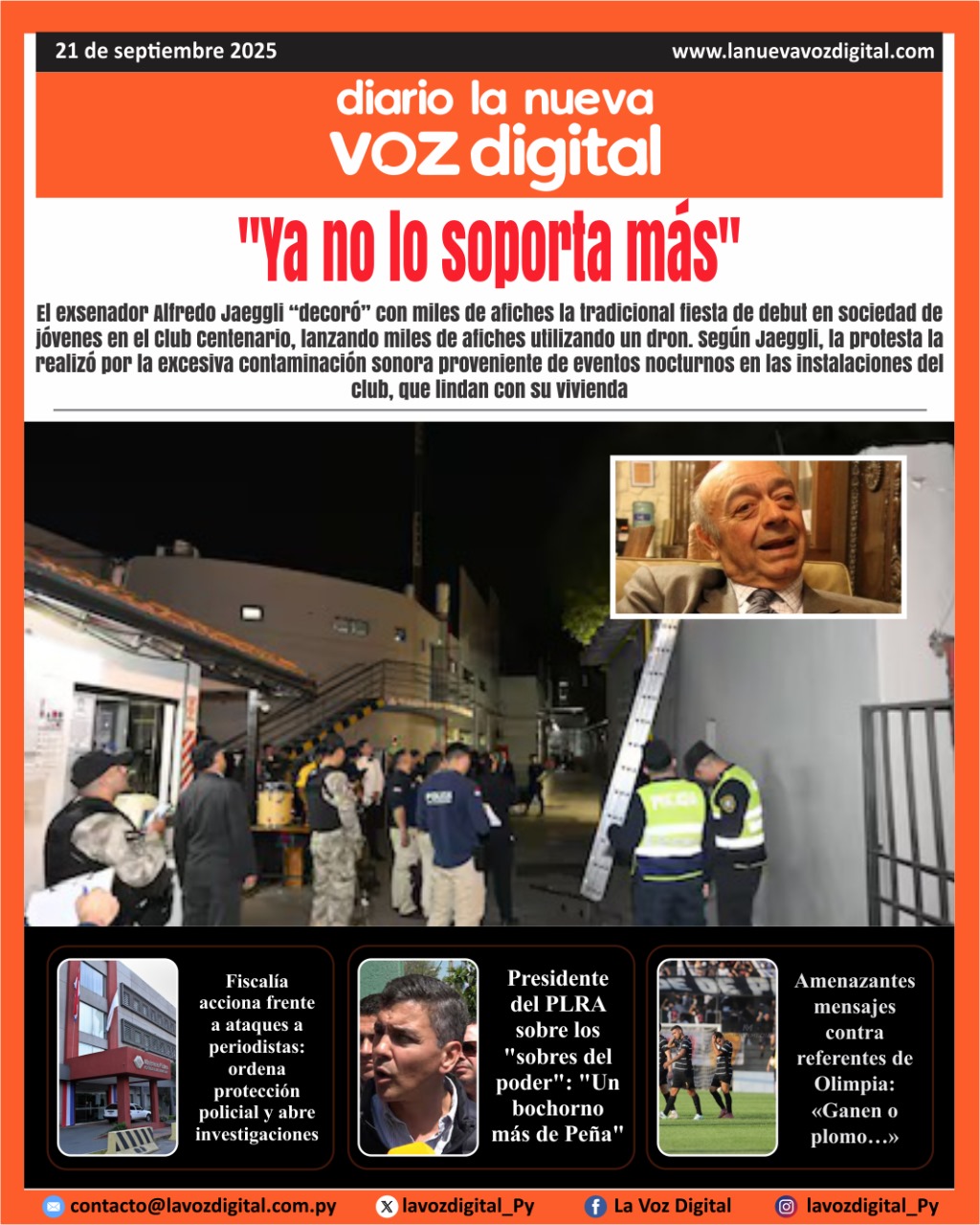 Tapa del 21 de septiembre del 2025