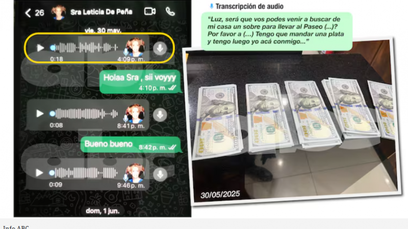 Escándalo en Mburuvicha Róga: audios revelan entrega de sobres con dinero por orden de la primera dama