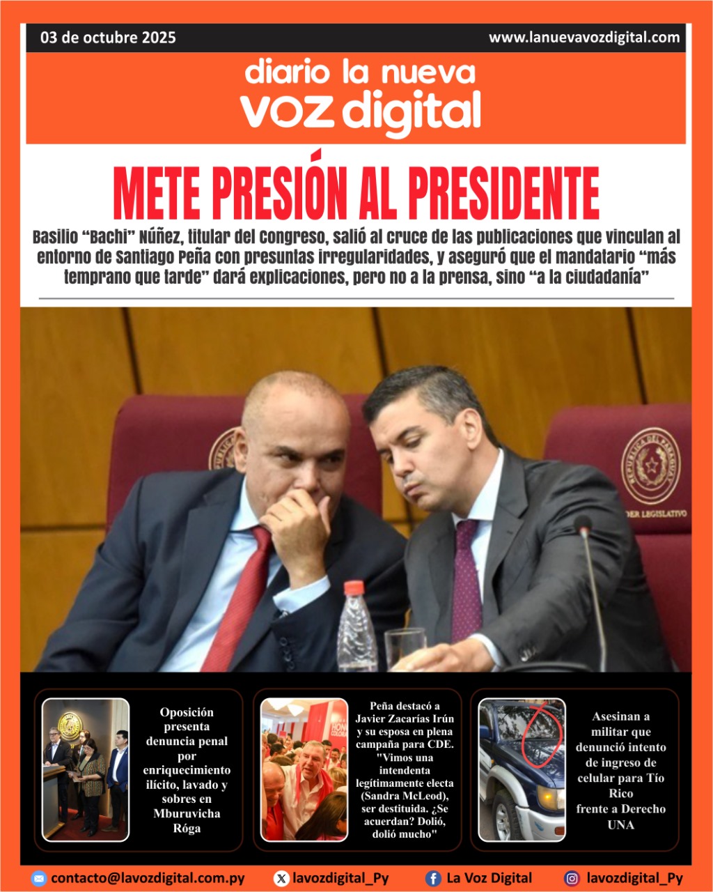 Tapa del 3 de octubre del 2025