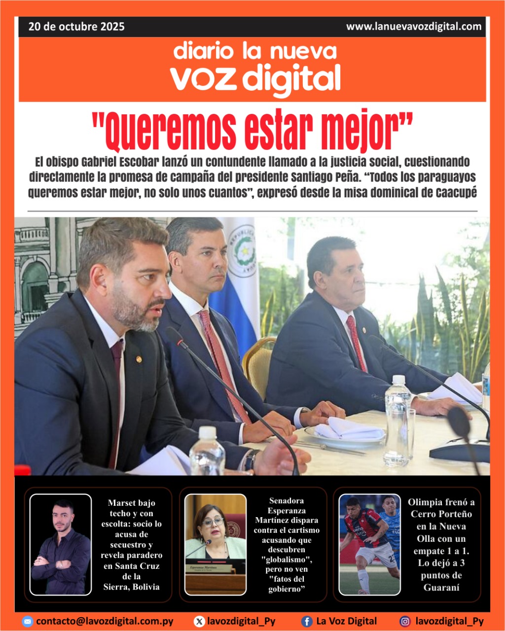 Tapa del 20 de octubre del 2025