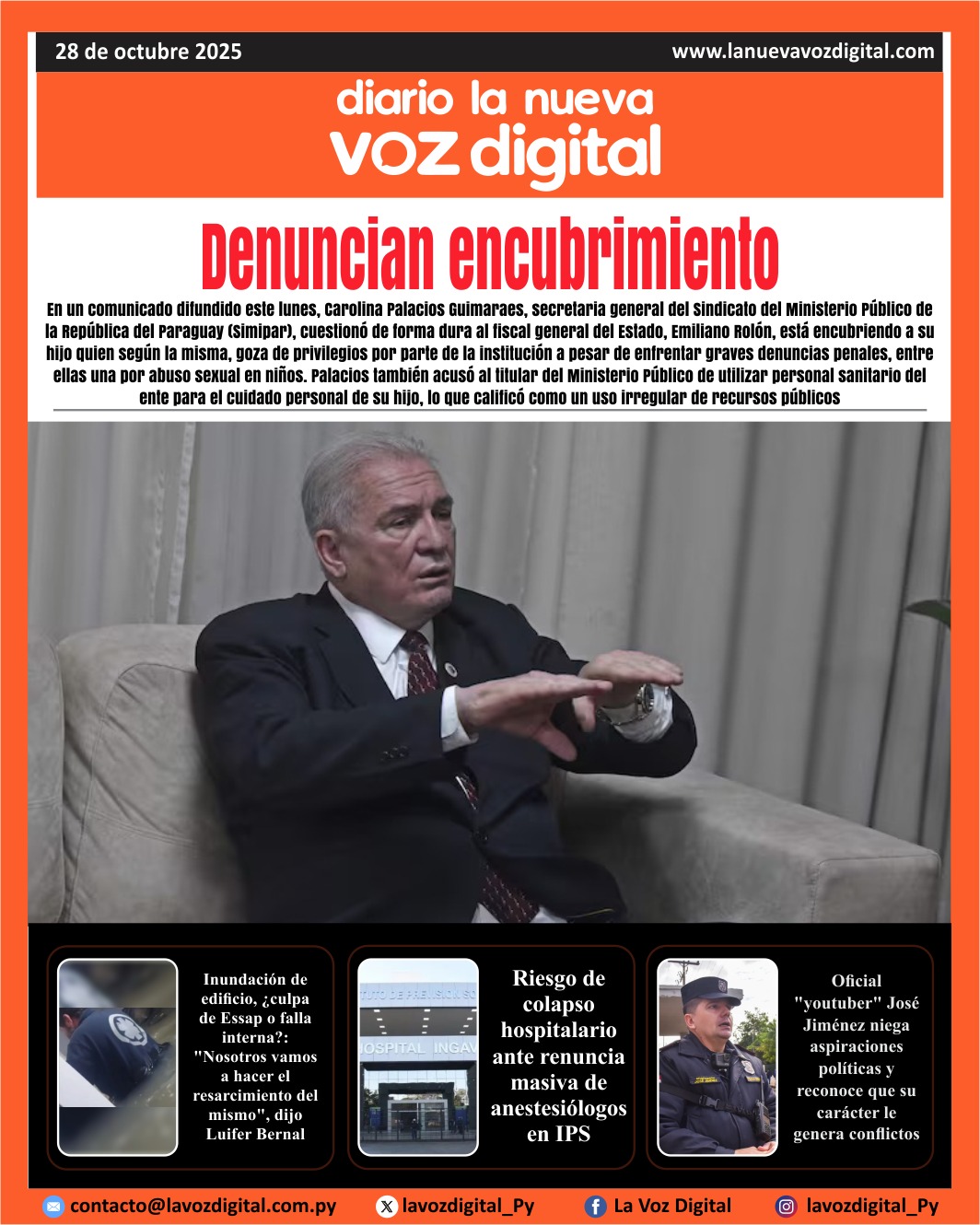 Tapa 28 de octubre 2025