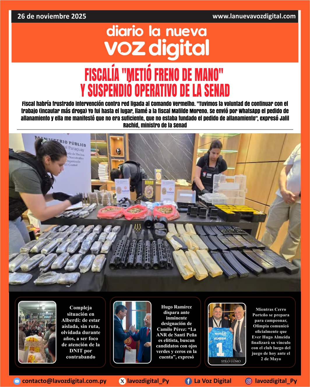 Tapa del 26 de noviembre del 2025