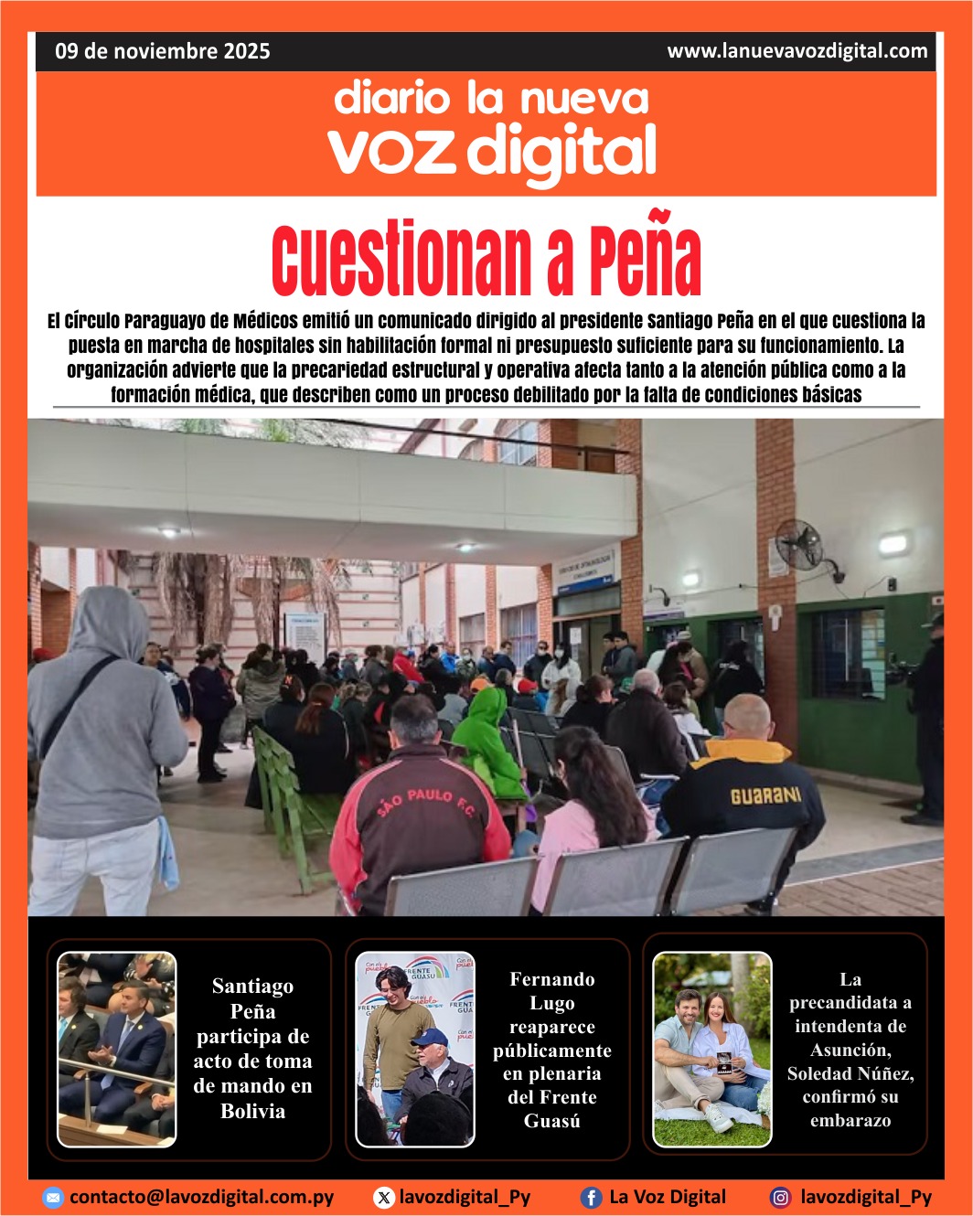 Tapa del 9 de noviembre del 2025