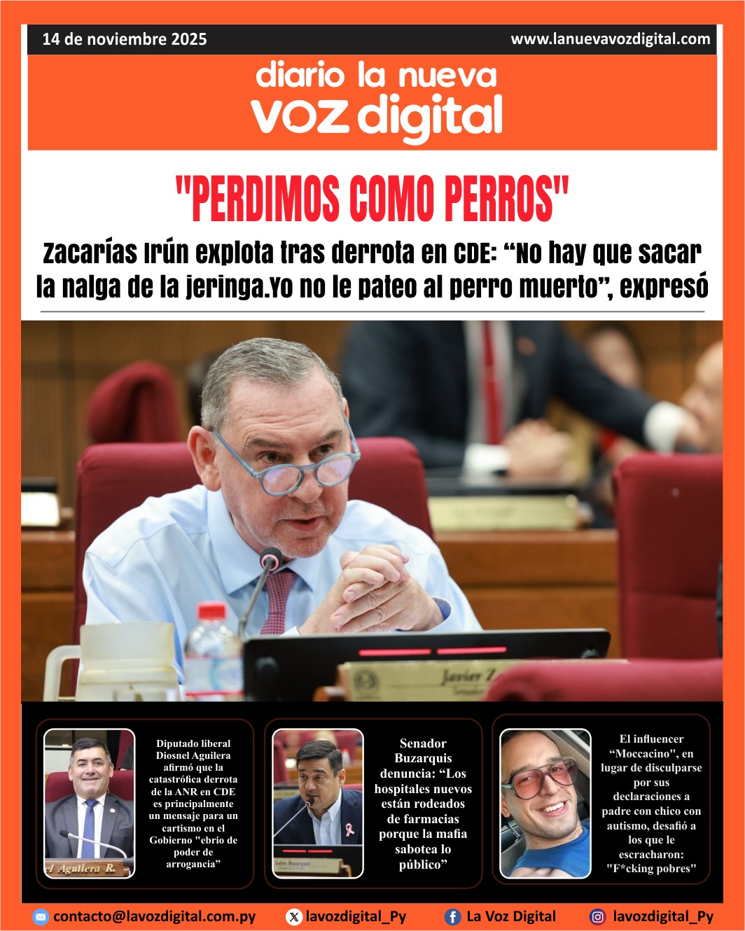 Tapa del 14 de noviembre del 2025