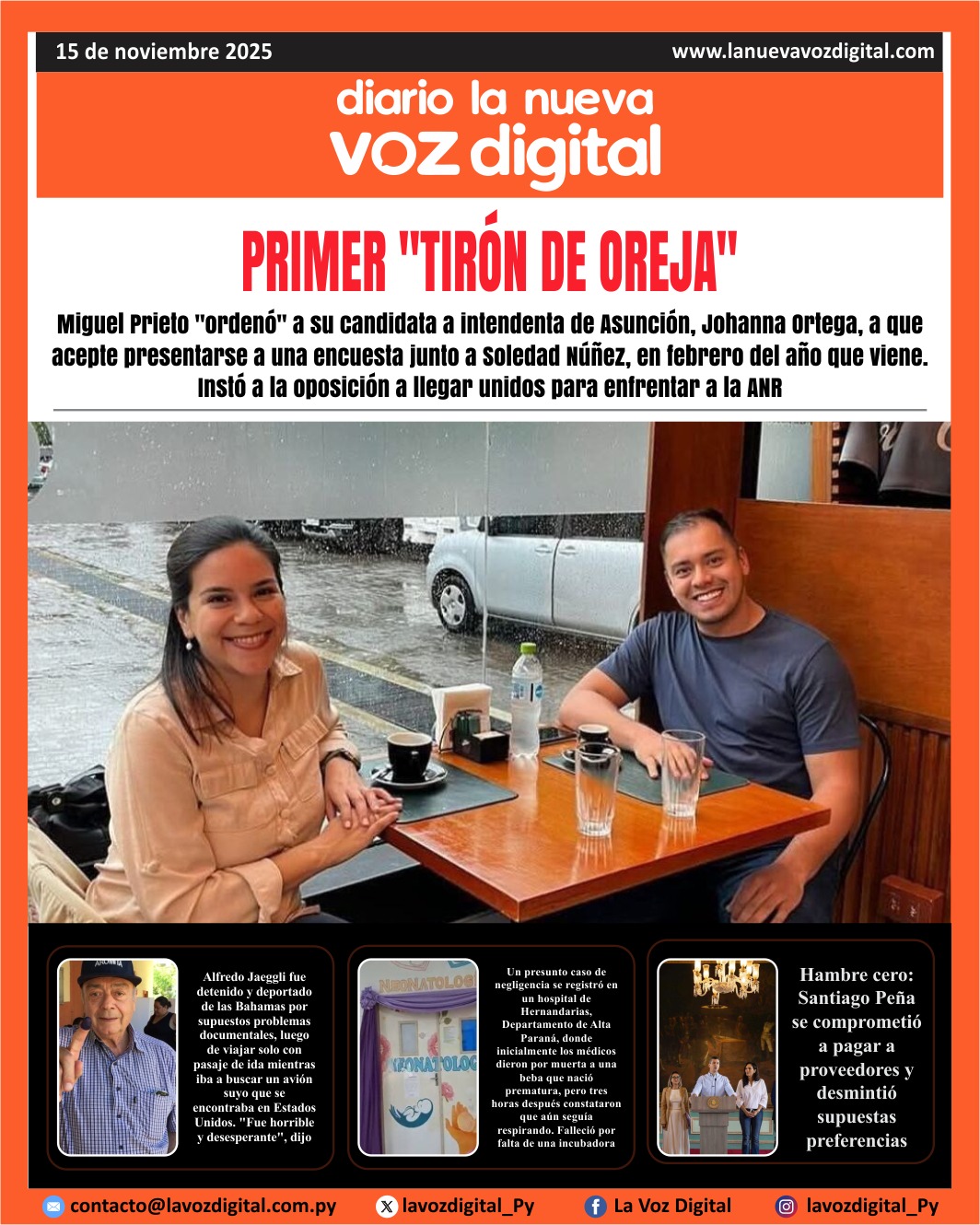 Tapa del 15 de noviembre del 2025