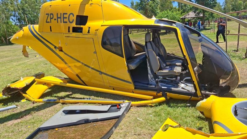 Helicóptero cayó en el rancho del Club Sajonia